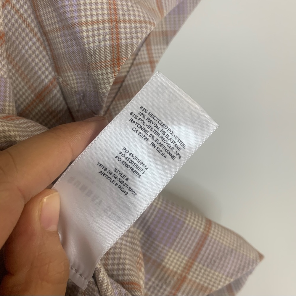 Aritzia Plaid Blouse in Purple and Tan - Picture 6 of 7